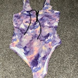 NWT PINK One Piece Swimsuit High Waisted